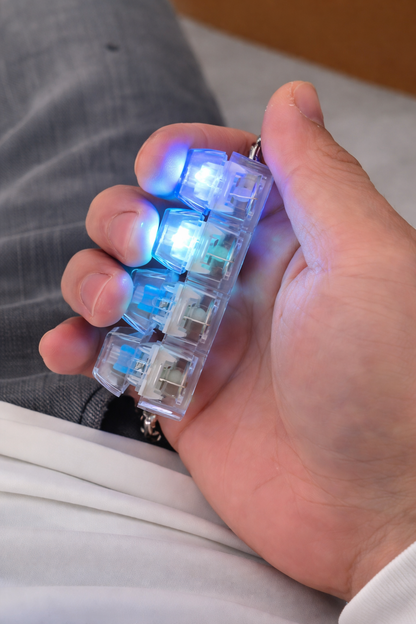 Clickable Light Keyboard Keychain Fidget with satisfying mechanical clicks and LED glow.