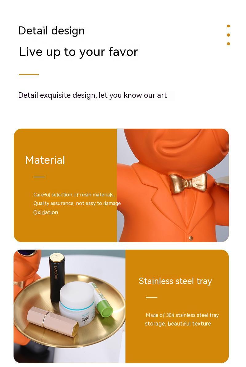 French Dog Decoration Key Holder Storage Tray