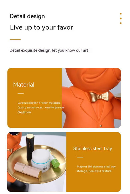 French Dog Decoration Key Holder Storage Tray